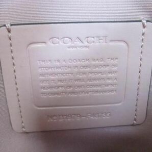 中古 コーチ COACH シグネチャー PVC レザー アベニュー キャリーオール トートバッグ F48735 ベージュ ピンク レデの画像7