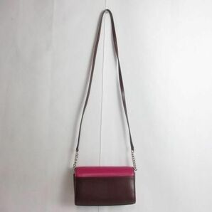 美品 ケイトスペード kate spade サフィアーノレザー ステイシー 2WAY クラッチ ウォレット チェーン ショルダーバッの画像2