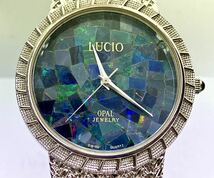 1円〜 腕時計 LUCIO OPAL JEWELRY SWISS G-109 オパール 文字盤 宝石 天然石 アクセサリー レディース アンティーク レトロ クォーツ 希少_画像2