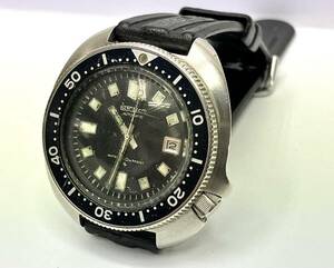 1円〜 SEIKO セイコー セカンドダイバー 6105-8110 植村直己モデル メンズ 腕時計 自動巻き AT 黒文字盤 純正ベルト 当時物 レトロ 再出品