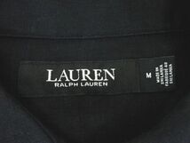 LAUREN RALPH LAUREN ローレンラルフローレン 長袖シャツ リネン 麻100％ 黒 ブラック レディース M 身幅約55cm 着丈約79cm_画像4