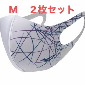 正規品【ライン柄ホワイトサイズ】ミズノ マスク 【新品・未開封】 マウスカバー 2枚セット　男女兼用/ユニセックス