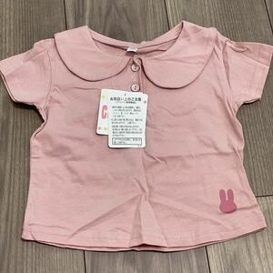 新品未使用　ウサギ耳襟tシャツ　80