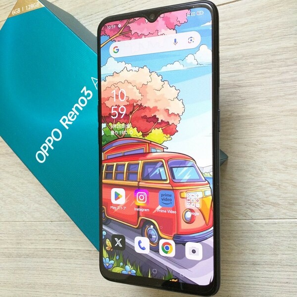 OPPO Reno 3A 　ブラック　　便利なwifi共有機能　UQ版　RAM6GB.ROM128GB　デュアルSIM 　SIMロックフリー 　ケース、未使用シートおまけ 