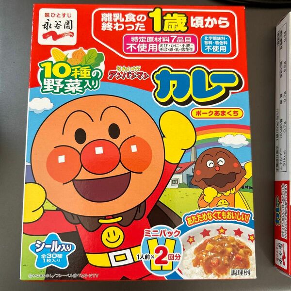 永谷園 アンパンマン ミニパック 12カ月頃から カレー ポークあまくち 10種の野菜入り 100g（50g×2袋入り）