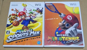 【送料無料】【Wii】 マリオスポーツミックス WiiであそぶマリオテニスGC 2点セットまとめ売り