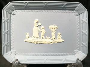 16X12CM 未使用相当品◇自宅保管 ウェッジウッド ジャスパー トレー 陶器 WEDGWOOD