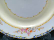 23CM 良品◇自宅保管 オールドノリタケ プレート 月桂樹 M マルキ印 リボン Noritake 輸出用製造食器？ A_画像2