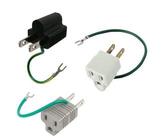 変換アダプター 電源ケーブル 3ピン→2ピン 変換プラグ 電源/OAタップ 3pin-2pin 100個