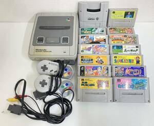 スーパーファミコン 本体 ソフトセット ソフト13本 スーパーゲームボーイ/マリオ/ゴエモン/高橋名人 動作未確認 ジャンク品 現状品