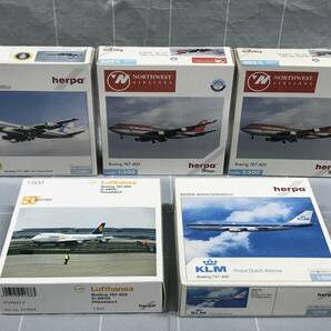 herpa ヘルパ BOEING 747-400 KLM Lufthansa NORTHWEST 747-200 Air Force One 1/500 おまとめ5点 飛行機 模型 ホビー 趣味 コレクター の画像1