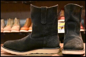 【9E 良品 09年】レッドウィング 8177 黒スエード ペコス ブラック ラフアウト プルオン ブーツ redwing pecos HOPESMORE