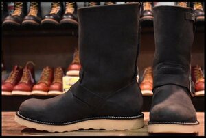 [8.5D beautiful goods 09 year ] Red Wing 2974 engineer n back black traction to red sole steel less boots redwing HOPESMORE