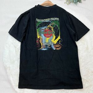 Hard Rock cafe BANGKOK ハードロックカフェ バンコク バックプリントTシャツ 黒 L ブラック クルーネック 古着 半袖プリント A5418