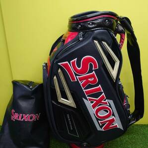 【値下げ！レア！】DUNLOP SRIXON ダンロップ スリクソン キャディバッグ ツアーモデル３点式 PUレザー フードカバー付きの画像1