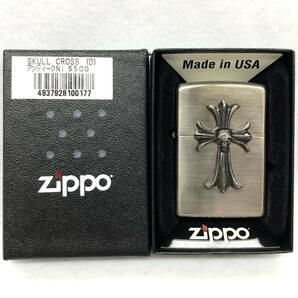 Zippo / SKULL CROSS / ジッポー / スカルクロス / 2013年製 / アンティーク / 喫煙具 / 箱付き / 火花確認済み / 現状品の画像10