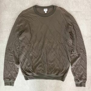 ●着心地◎ イタリア製【ARMANI COLLEZIONI】アルマーニ コレツィオーニ 薄手 コットン ニットトップス/size(L)/メンズ/ブラウン系