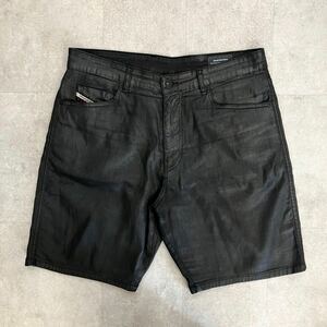 ●美品 【DIESEL】ディーゼル D-WILLOH-X ストレッチ ショートパンツ/コーティング/ブラック/W30(88cm）/メンズ/国内正規品