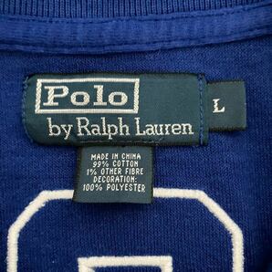 ●【ビッグポニー】Polo by Ralph Lauren ラルフローレン 鹿の子 ジップアップブルゾン/イタリア/サイズL/ブルー/メンズの画像3