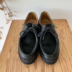 ●名作 仏製【Paraboot】パラブーツ MICHAEL ミカエル ハラコ チロリアンシューズ/7673/size42(26.5cm)/NOIR/ブーツ/革靴/メンズの画像1