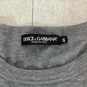 ●正規品【イタリア製】DOLCE＆GABBANA ドルチェ&ガッバーナ クルーネック Tシャツ/半袖/size46/グレー/メンズ/王冠/綿100％の画像4