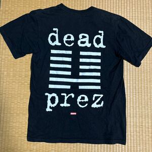 Supreme x dead prez コラボ バクプリ入り ロゴ Tシャツ 黒 レア Tee デッドプレズ box logo ヒップホップ