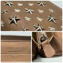 JIMMY CHOO ジミーチュウ スタッズ ラウンドファスナー ベージュ長財布_画像9