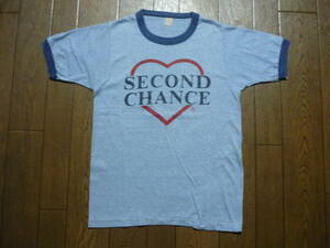 80s　USA製　ヴィンテージ　SECOND CHANCE　セカンドチャンス　半袖　リンガー　Tシャツ　映画　シネマ　サイズS