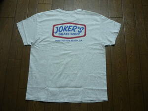 JOKER'S SKATE SHOP　半袖　Tシャツ　スケートボード　スケボー　SK8　ショップ　オートミール　サイズXL