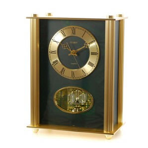 訳あり アウトレット品 CITIZEN シチズン 高級置き時計 4SG636-97-005 ゴールド グリーン アナログ 置時計 金色 緑色の画像1
