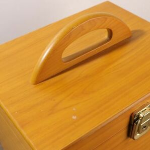 木製 化粧箱 メイクボックス 折り畳み ミラー 鏡 引出 収納 小物 化粧道具箱 コスメボックス 箱 ZA167 *の画像3