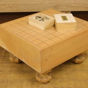 木製 将棋盤 将棋駒 脚付き 足付き 板の厚み11.5cm 重量6.4kg しょうぎ ZA236の画像1