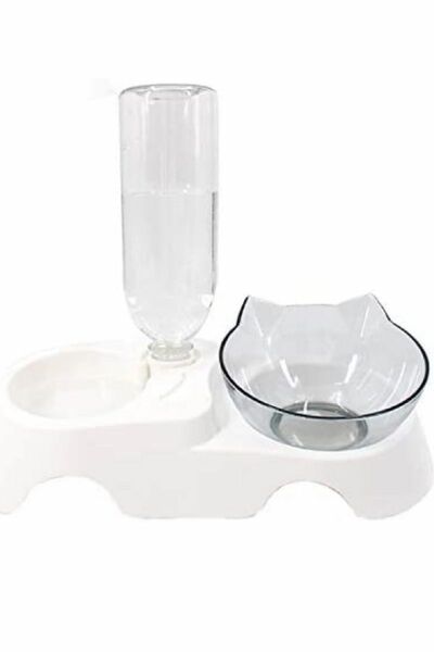 ペット ボウル フードボウル 猫 犬 食器 えさ 皿 ウォーターボトル 自動給水 透明 食べやすい