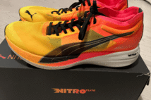 美品！PUMA(プーマ) Deviate Nitro Elite Fireglow 29cm(US11)。ランニングシューズ_画像3