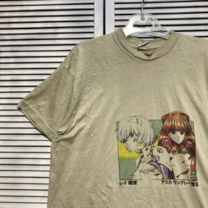 1スタ 最落無し AFTC エヴァンゲリオン フックアップス ピンナップガール アニメ Tシャツ ベージュ 90s 00s Y2K VINTAGE ビンテージ 古着