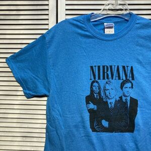 1スタ 最落無し AEOA ニルバーナ カートコバーン NIRVANA バンド Tシャツ 水色 90s 00s Y2K VINTAGE ビンテージ 古着 卸 転売