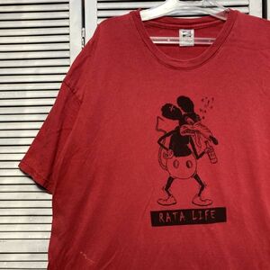 1スタ 最落無し AENK ミッキーラット ラットアライフ セディショナリーズ Tシャツ 赤 90s 00s Y2K VINTAGE ビンテージ 古着 卸 転売