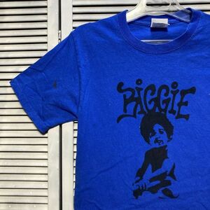 1スタ 最落無し AEOE ビギー THE BIGGIE 赤ちゃん ラッパー ヒップホップ Tシャツ 青 90s 00s Y2K VINTAGE ビンテージ 古着