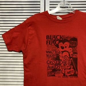 1スタ 最落無し AFTD ブラックフラッグ BLACK FLAG ミッキー バンド Tシャツ 赤 90s 00s Y2K VINTAGE ビンテージ 古着 卸 転売