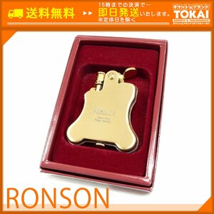 SA55■ [送料無料/美品] ロンソン RONSON バンジョー ブラスサテン ライター R011026 ゴールド ※着火未確認