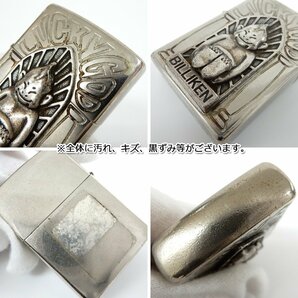 TU73■ [送料無料/ジャンク品] ジッポー ZIPPO ビリケン LUCKY GOD ライター シルバー ※着火未確認の画像5