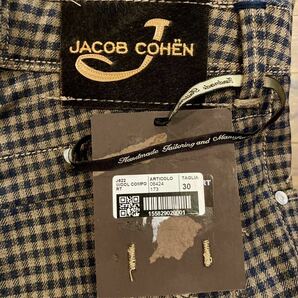 新品 Jacob Cohen HAND MADE 最高峰 WOOL LINEウール素材 チェック柄 ヤコブコーエン ハンドメイド プレミアム スラックス メンズ 30 J622の画像8