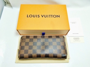 B24-585 LOUIS VUITTON ルイヴィトン N60046 ジッピーウォレット ローズバレリーヌ ダミエ 長財布 ラウンドファスナー 箱/保存袋付き