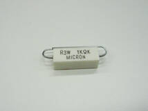 ★☆（管RG020） MICRON セメント抵抗 3W 1kΩ 5本セット / NOS Wirewound Resistors 5pcs☆★_画像2