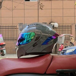美品　バイク　フリップアップ　ダブルレンズ　　オンロード　フルフェイスヘルメット　インナー丸洗い可　　M～XXLサイズ選択可