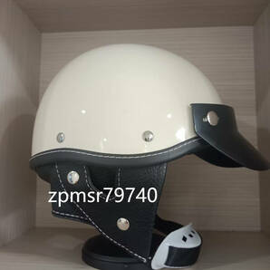 新品！！  レトロ ハーレー ショーティー 風 半帽 ヘルメット オーシャンビートル アイボリー  Mサイズの画像2