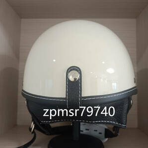 新品！！  レトロ ハーレー ショーティー 風 半帽 ヘルメット オーシャンビートル アイボリー  Mサイズの画像3