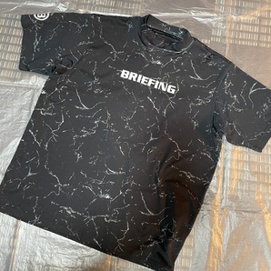 BRIEFING GOLF ブリーフィング 2023年モデル モックネック 半袖Tシャツ 総柄 ブラック サイズＭの画像1