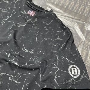 BRIEFING GOLF ブリーフィング 2023年モデル モックネック 半袖Tシャツ 総柄 ブラック サイズＭの画像5