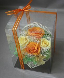  консервированный цветок * в кейсе организовать ( orange серия )